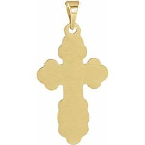 14K Yellow 12x8 mm Orthodox Cross Pendant-Polished