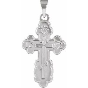 Sterling Silver 19x13 mm Orthodox Cross Pendant-Polished