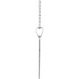 14K White 21.5x12 mm Cross 18" Necklace-18 In-Polished