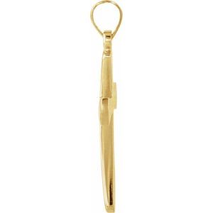 14K Yellow .005 CT Natural Diamond Cross Pendant-Natural Diamond-1Mm :: 0.005 Ct