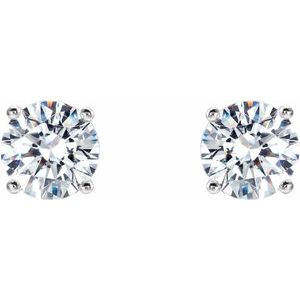 14K White 1 1/2 CTW Lab-Grown Diamond 4-Prong Stud Earrings-Pair-5.75Mm :: 1 1/2 Ctw
