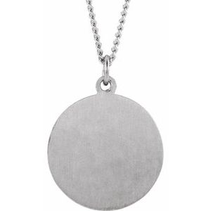 Sterling Silver 22 mm Confirmation Medal with Cross 24" Necklace-24 In-Polished
