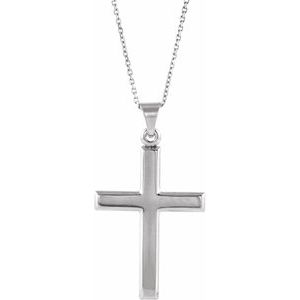 Necklace Cross 18" Necklace-18 In-Polished