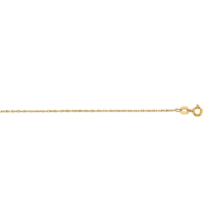 14K Gold .8mm Machine Rope Chain (Carded)-Yellow | Spring Ring