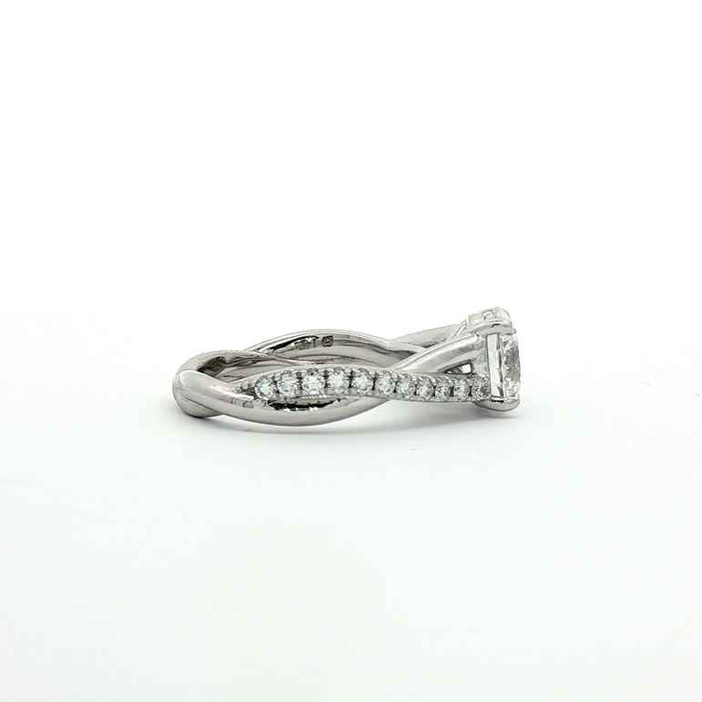 2 carat White Gold twisted shank Diamond Ring