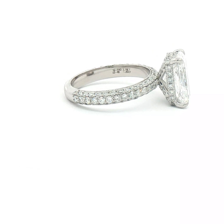 White Gold Engagement Ring with Radiant Cut Diamond