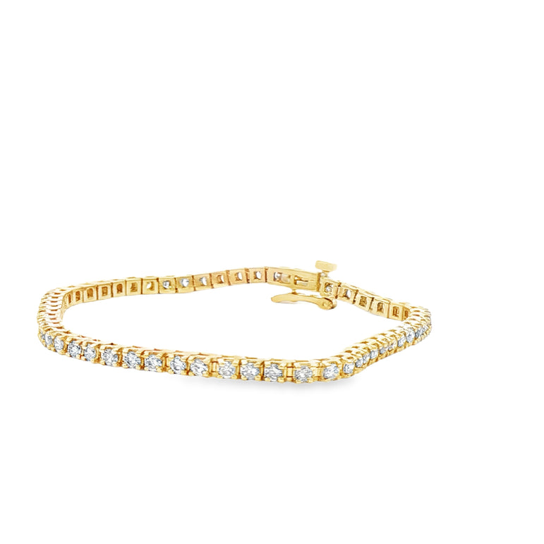 Classic Round 2.5cttw  Brilliant natural Diamond Tennis Bracelet in 14k Yellow Gold