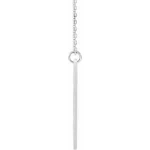 Sterling Silver Engravable Pierced Cross Engravable Bar 16-18" Necklace-16-18 In-Polished