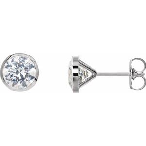 14K White 2 CTW Lab-Grown Diamond Cocktail-Style Earrings-Pair-6.5Mm :: 2 Ctw