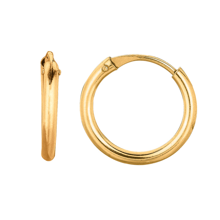 10K Gold Mini Endless Hoop Earring-Yellow | Hinged