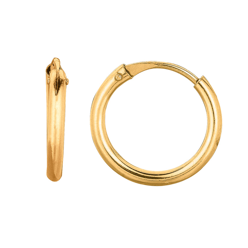 10K Gold Mini Endless Hoop Earring-Yellow | Hinged