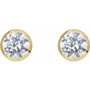 14K Yellow 2 CTW Lab-Grown Diamond Cocktail-Style Earrings-Pair-6.5Mm :: 2 Ctw