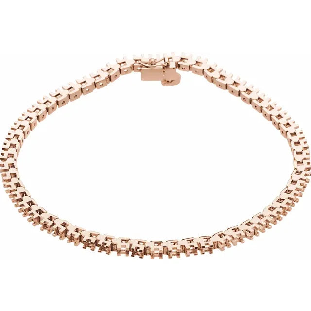 14K Rose 2 1/4 CTW Natural Diamond Line 7 1/4" Bracelet