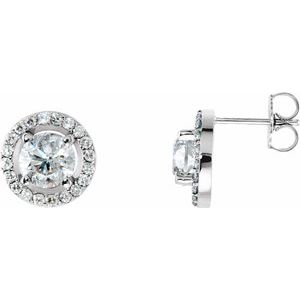 14K White 2 1/3 CTW Lab-Grown Diamond Halo-Style Earrings-6.5 Mm-14K White