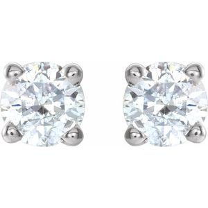 14K White 3/8 CTW Natural Diamond  Earrings-Pair-3.75Mm :: 3/8 Ctw
