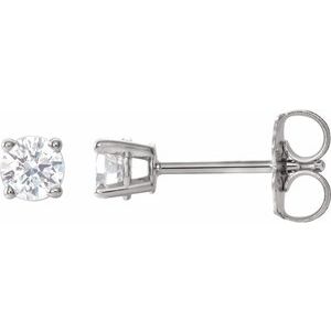 14K White 1/3 CTW Natural Diamond Earrings-Pair-3.4Mm :: 1/3 Ctw