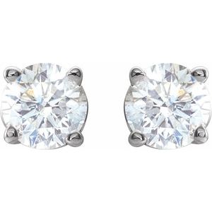 14K White 1/2 CTW Natural Diamond Earrings-Pair-4Mm :: 1/2 Ctw