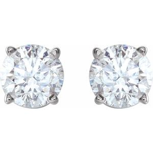 Sterling Silver Imitation White Cubic Zirconia Earrings-Pair-7 Mm