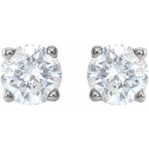 14K White 3/4 CTW Natural Diamond Earrings-Pair-4.5Mm :: 3/4 Ctw