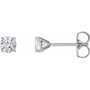 14K White 1 CTW Natural Diamond Cocktail-Style Earrings-Pair-5Mm :: 1 Ctw
