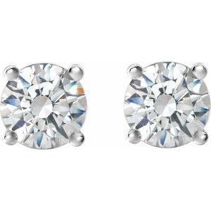 14K White 1 CTW Natural Diamond Cocktail-Style Earrings-Pair-5Mm :: 1 Ctw