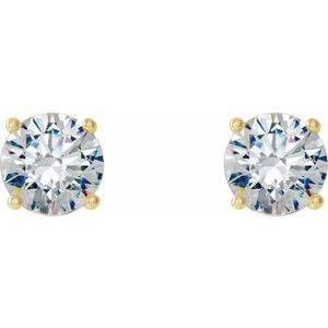 14K Yellow 1 CTW Natural Diamond Cocktail-Style Earrings-Pair-5Mm :: 1 Ctw