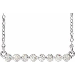 14K White 1/4 CTW Natural Diamond Bar 16" Necklace-Natural Diamond-2Mm :: 1/4 Ctw