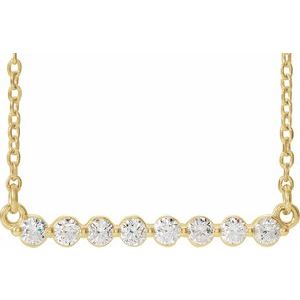 14K Yellow 1/4 CTW Lab-Grown Diamond Bar 18" Necklace-Lab-Grown Diamond-2Mm :: 1/4 Ct