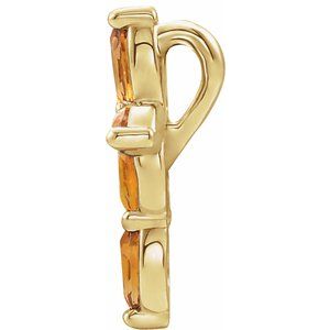 14K Yellow Natural Citrine Cross Pendant-Natural Citrine-4 X 2 Mm