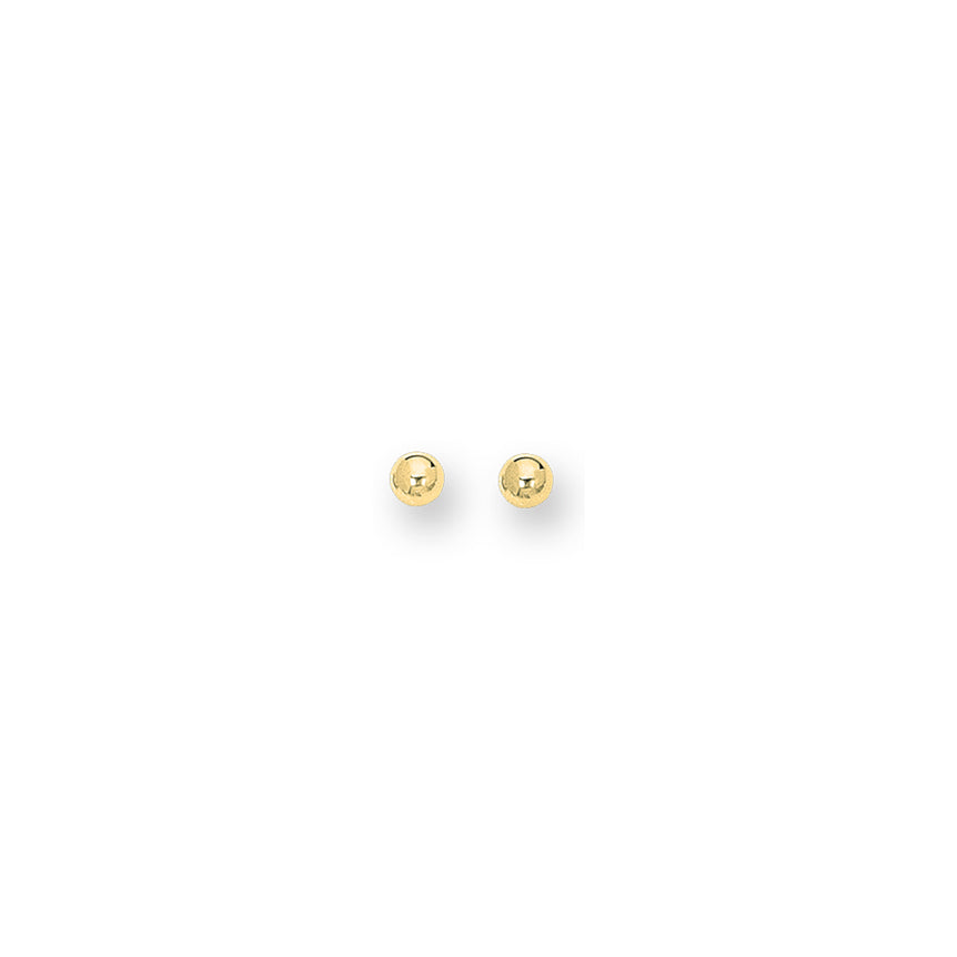14K Gold Polished 5mm Post Earring-Yellow | Push Back