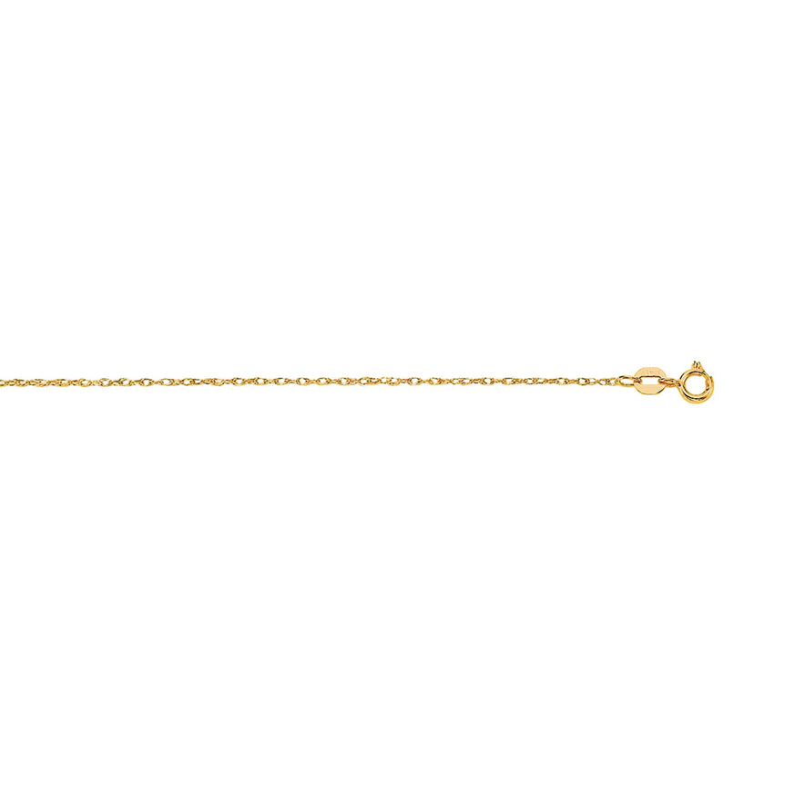 14K Gold .85mm Machine Rope Chain (Carded) -Yellow | Spring Ring