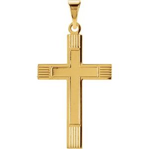 14K Yellow 21.5x12 mm Cross Pendant-Polished