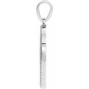 Sterling Silver 20.9x13.61 mm Oval Cross Medal-Polished