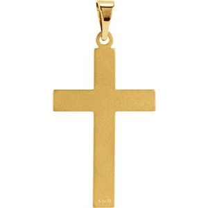 14K Yellow 21.5x12 mm Cross Pendant-Polished