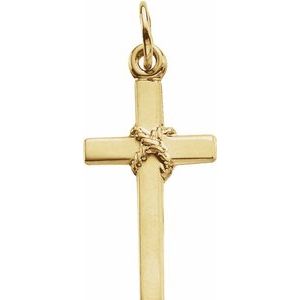14K Yellow 16x9.5 mm Cross Pendant-Polished