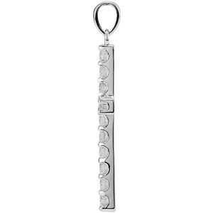14K White 1 CTW Natural Diamond Cross Pendant-Natural Diamond-2.5Mm :: 1 Ctw