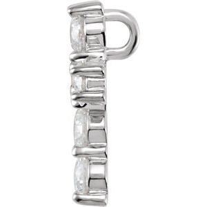 14K White 3/4 CTW Natural Diamond Cross Pendant-Natural Diamond-3.2Mm :: 3/4 Ctw