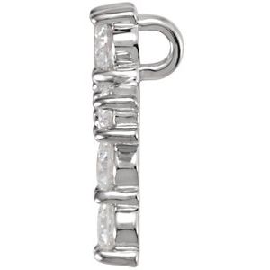 14K White 1/2 CTW Natural Diamond Cross Pendant-Natural Diamond-2.8Mm :: 1/2 Ctw