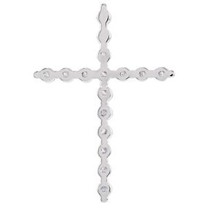 14K White 1/3 CTW Lab-Grown Diamond Cross Pendant-Lab-Grown Diamond-1.7Mm :: 1/3 Ctw