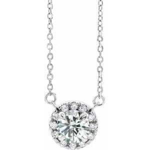 14K White 1/2 CTW Lab-Grown Diamond French-Set 16-18" Necklace-Lab-Grown Diamond-4.5Mm :: 1/2 Ctw