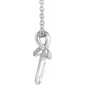 Sterling Silver 13.35x10.42 mm Youth Cross 15" Necklace-15 In-Polished