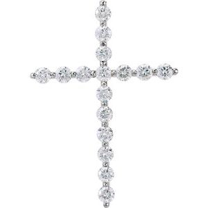 14K White 1/3 CTW Lab-Grown Diamond Cross Pendant-Lab-Grown Diamond-1.7Mm :: 1/3 Ctw