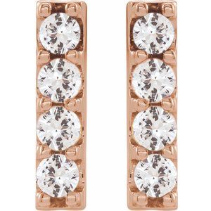 14K Rose 1/2 CTW Lab-Grown Diamond Bar Earrings-2.5 Mm-14K Rose