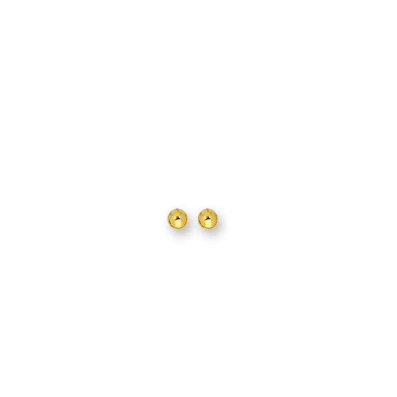 14K Gold Polished 6mm Post Earring-Yellow | Push Back