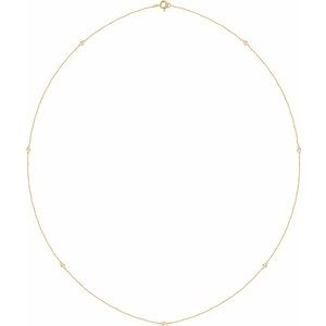 14K Yellow 1/4 CTW Lab-Grown Diamond 7-Station 24" Necklace-2Mm :: 1/4 Ctw-Si1-Si2, G-H