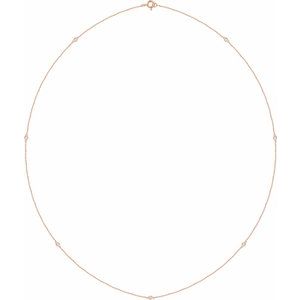 14K Rose 1/4 CTW Natural Diamond 7-Station 24" Necklace-2Mm :: 1/4 Ctw-I1, H+