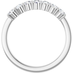 14K White 3/8 CTW Natural Diamond Anniversary Band 7 full cut round-Round