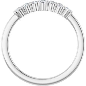 14K White 1/5 CTW Natural Diamond Anniversary Band 7 round full cut-Round