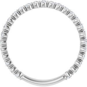 14K White 1/3 CTW Natural Diamond Anniversary Band 27 round full cut stones-Round