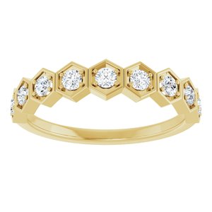 14K Yellow 1/3 CTW Natural Diamond Stackable Ring-Round-2.2 Mm